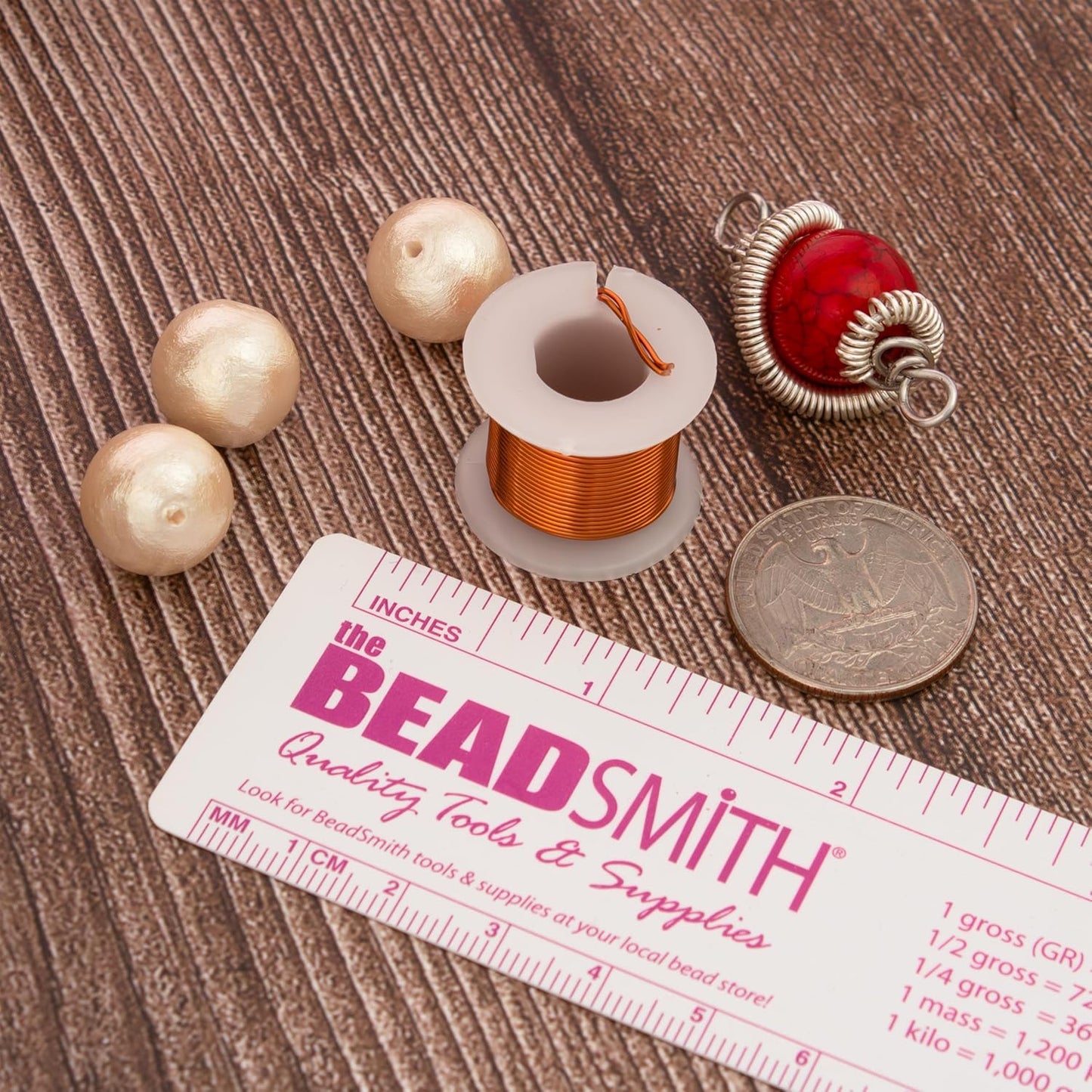 The Beadsmith Craft Wire Assortment - Tarnish-Resistant Copper Wire for Jewelry Making, 6-Pack, 0.75-Inch Mini Spools, 4 Yd Each, 22-Gauge, Assorted Colors, Medium Temper