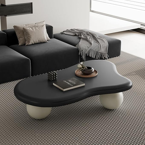 47.2" Cloud Coffee Table with 3 Ball Legs, Modern Irregular Center Table by BSYEIO