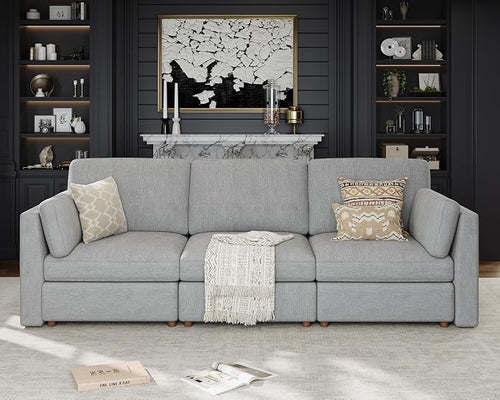 115'' Oversized Modular Sectional Sofa, Solid Wood Frame Sofa, Removable by Kalafini