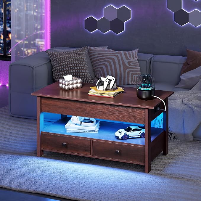WLIVE Coffee Table, Lift Top Coffee Table - Image 8