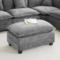 35‘’ Modern Chenille Cloud Sofa Ottoman, Rectangle Ottoman by WUTUTUEE