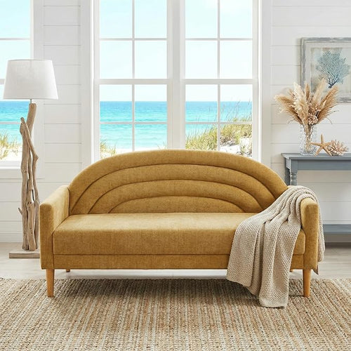63" Small Loveseat Sofa for Small Spaces, Mid Century Modern Sofa, Linen by QNZK