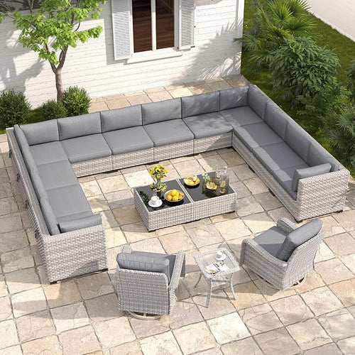 14-Seat Modern Patio Furniture Set by MASIONBACKYARDS