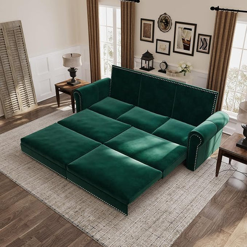 3 in 1 Convertible Sleeper Sofa Bed, 93.7" King Size Sofa Sleeper by LITVZ