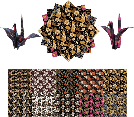 Origami Paper Kit 50 Sheets 6 Inch Square Double Sided Color 10 Vivid Colors for Hand Crafts Origami Paper Arts Creativity. Retro Style