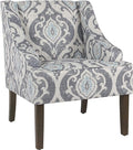 HomePop Velvet Swoop Arm Accent Chair, Suri Blue by HomePop