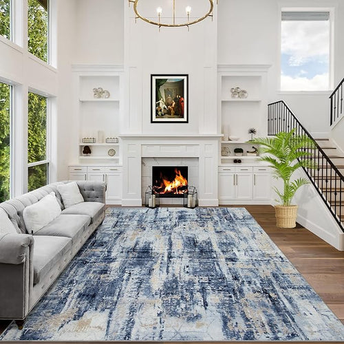 4x6 Area Rugs Washable Rug: Modern Abstract Living Room Rug Soft Anti-Skid Thin by GENTDRIZZ