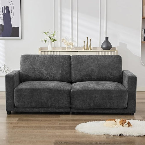 77.4" Chenille Modular Loveseat Oversized Upholstered 2 Seater Sectional Sofa by CACFTII