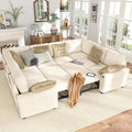 Hanherry Sectional Couch with Pull Out Sofa Bed, Chenille Sleeper Sofa with 2 by Hanherry