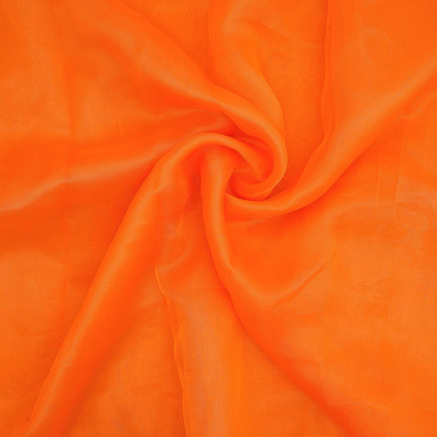 Organza Fabric 10 Yard Bridal Solid Sheer Bolt for Home Décor, Table Décor, Bridal, Fashion, Crafts, Decorations Silky Shiny Organza 44" - (10 Yard, Orange)