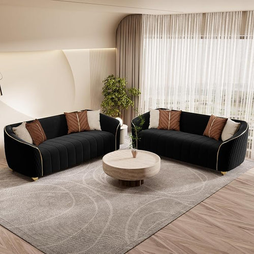 2-Piece Luxury Velvet Sofa Set for Living Room, Elegant Design Couch Set by yunqishiHOME