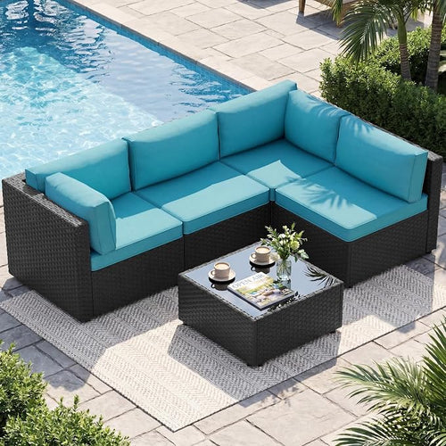 5 Piece Outdoor Patio Furniture Set, All Weather Conversation Set by Shintenchi%7CFurnitureMadeforRealLife