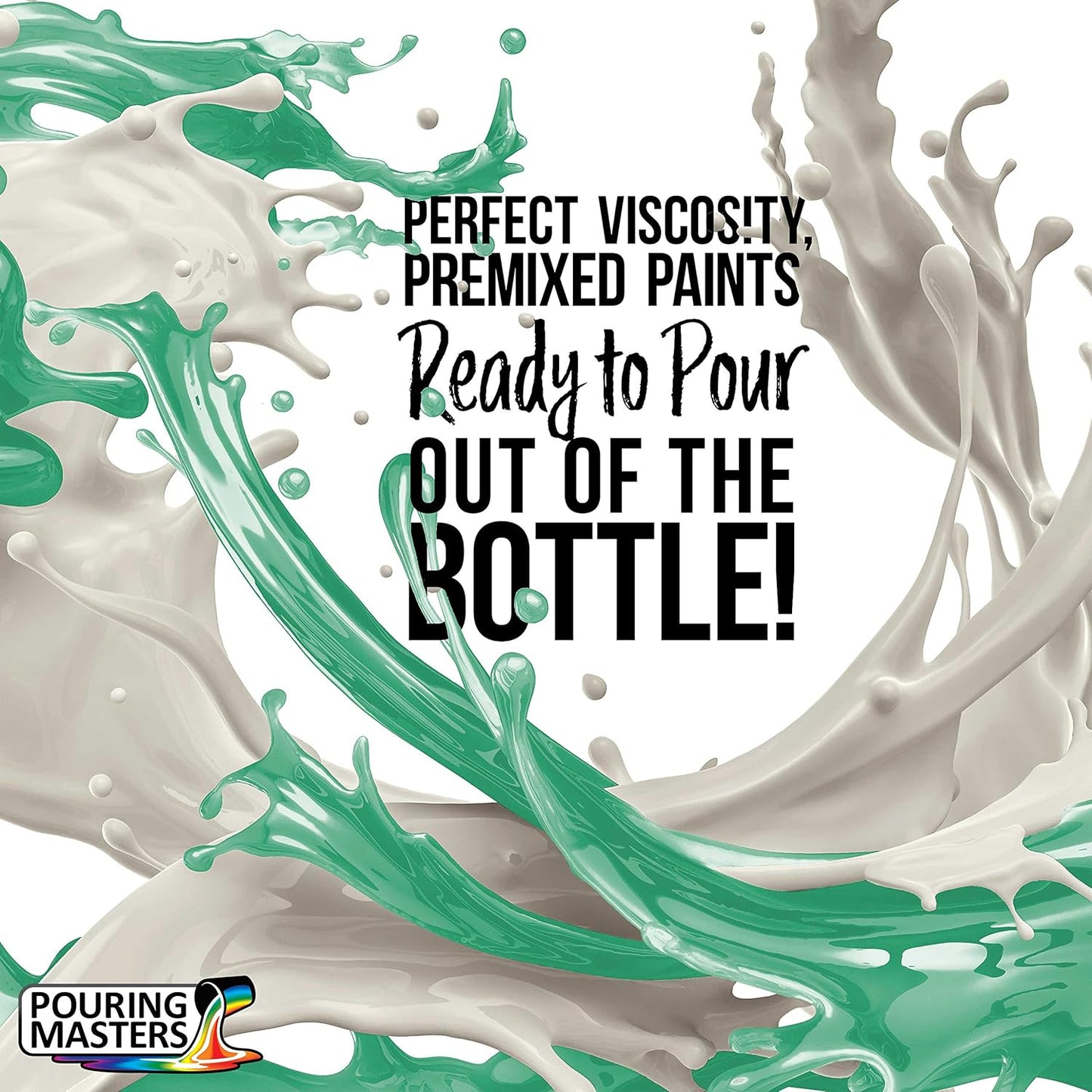 POURING MASTERS Seaglass Green Acrylic Ready to Pour Pouring Paint - Premium 32-Ounce Pre-Mixed Water-Based - for Canvas, Wood, Paper, Crafts, Tile, Rocks and More