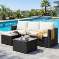SUNLEI 3 Piece Patio Furniture Set, Outdoor PE Rattan Sectional Sofa Set by SUNLEI