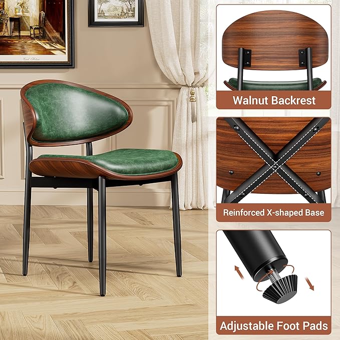 YaFiti Dining Chairs Set of 6, Dining Room and Kitchen Chairs, Mid Century - Image 6