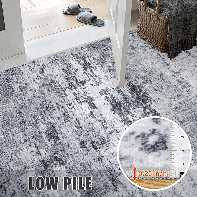 9x12 Area Rug Living Room Rug: Washable Modern Abstract Soft Thin Rug Indoor - Image 8