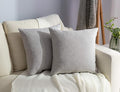 Stellhome Linen Throw Pillow Covers 20 x 20 inch Square Farmhouse Burlap by Stellhome