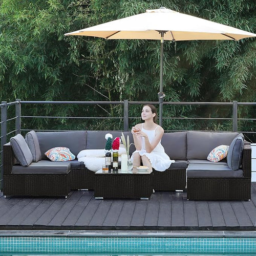 7 Pieces Patio Furniture Set by ZJEYEJZ