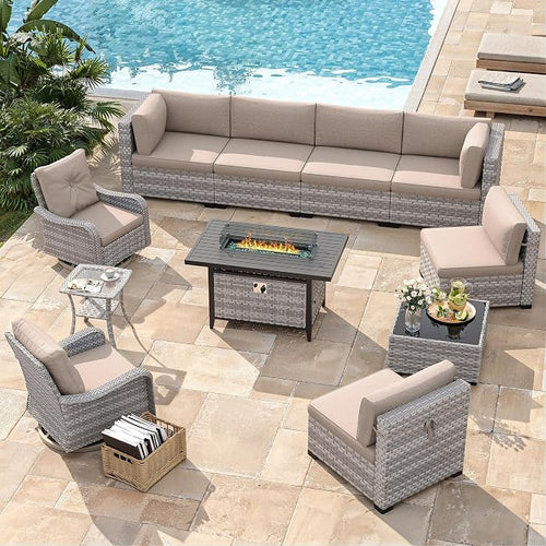 8-Seat Outdoor Wicker Patio Furniture Set - Image 2