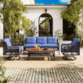 4-Piece Outdoor Wicker Sectional Sofa Set, All Weather Patio Conversation Set by VilroCaz