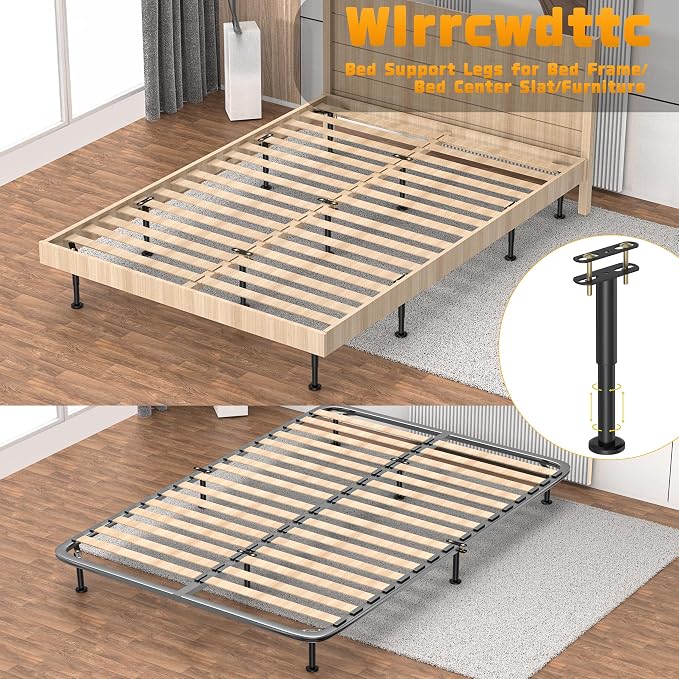 Wlrrcwdttc 6 Pcs Adjustable Height Bed Support Legs 7.08-12.6 inch, Bed Frame - Image 7