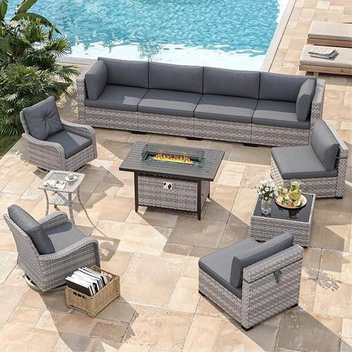 8-Seat Outdoor Wicker Patio Furniture Set - Image 2