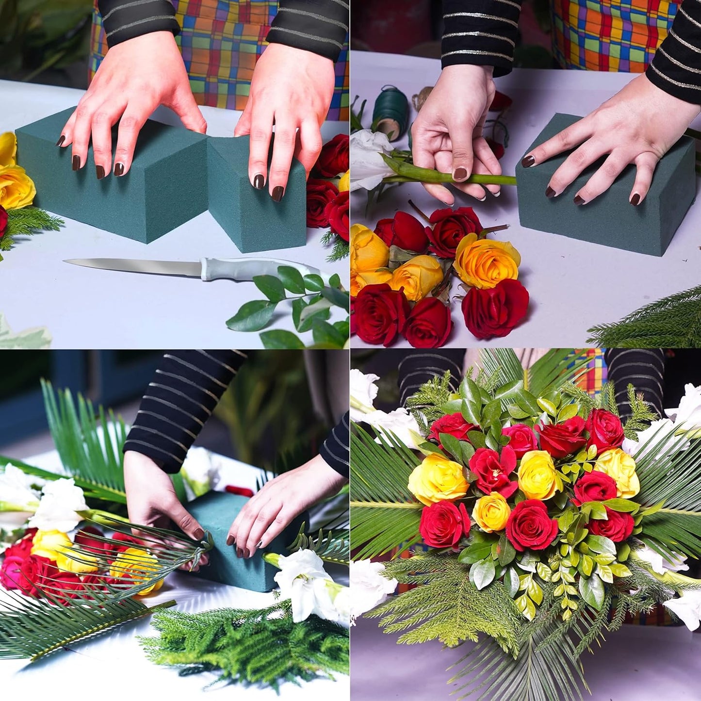 FLOFARE Floral Foam Base 15.7"L x 11.8"W x 3.1"H, Large Floral Foam Block for Fresh and Artificial Flower Arrangement Supplies for Arts, Crafts, Office Decor, Home Decor, Wedding Decor and Party