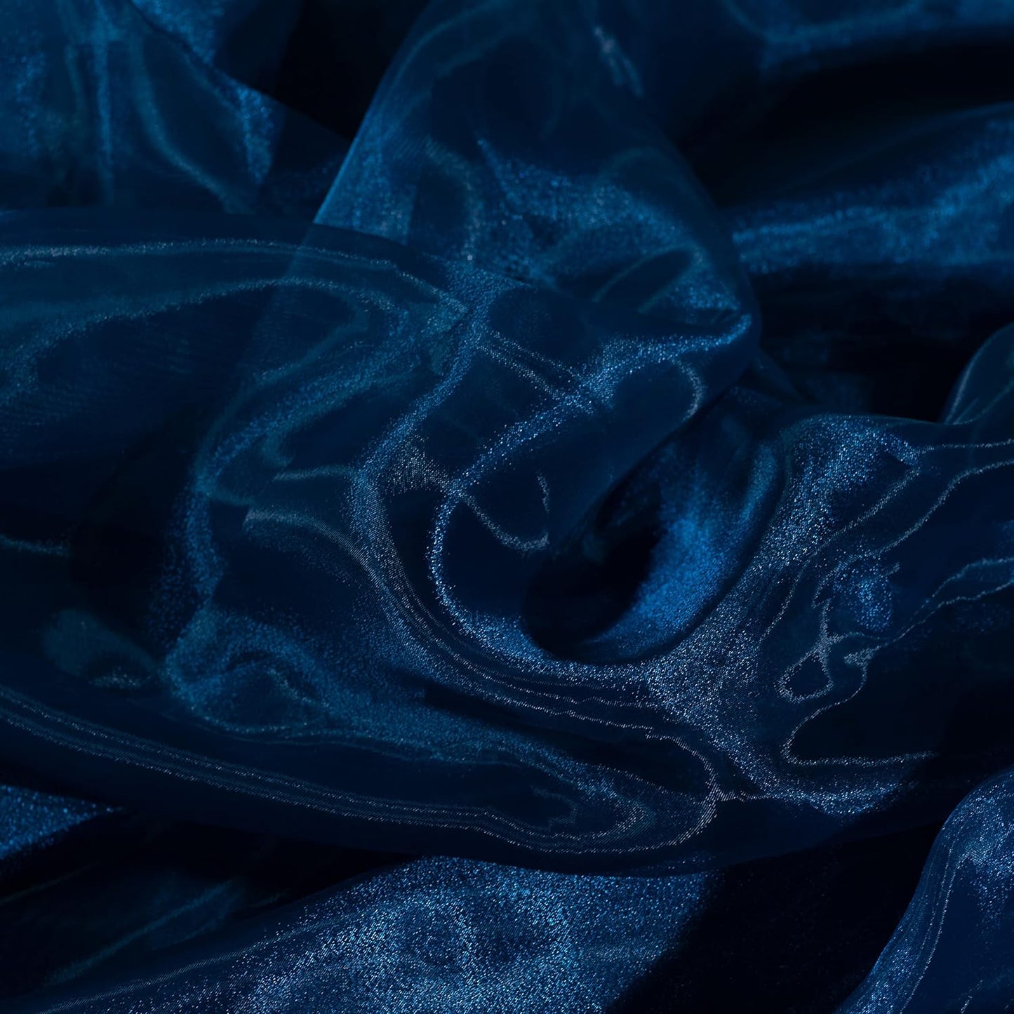 Fynite Sheer Organza Fabric | 20 Yards Long | 44" Wide | Bridal Solid Sheer Organza Bolt for Wedding Dress Fashion Craft Decorations - Dark Teal