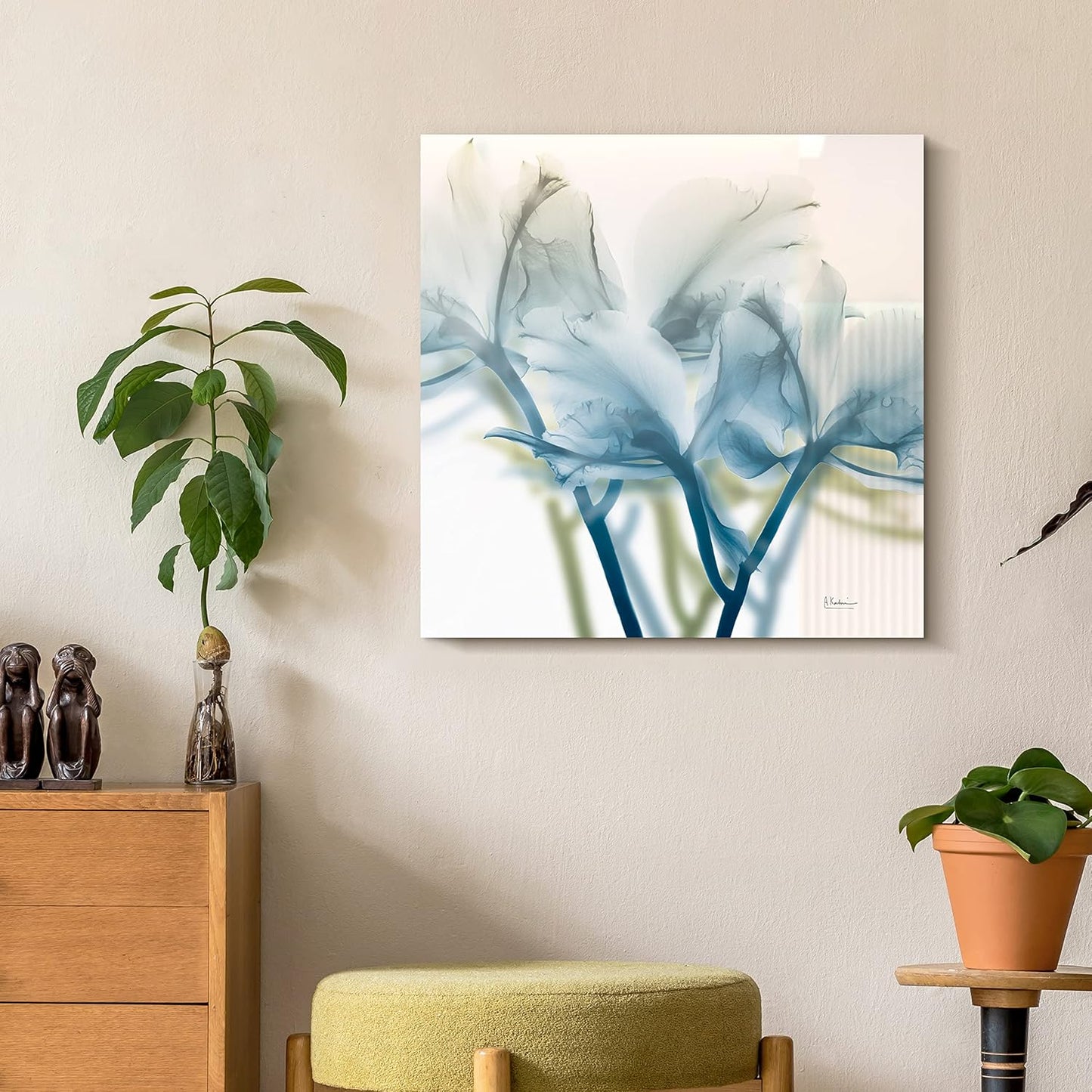 Empire Art Direct Frameless Free Floating Tempered Glass Panel Graphic Wall Art Ready to Hang, 24" x 24", Unfocused Beauty 3
