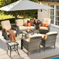 ovios 7-Piece Patio Furniture Set, Outdoor Wicker Sofa by OVIOS