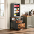 Herture Mini Fridge Stand with 3 Storage, Mini Fridge Cabinet, Beverage Fridge by Herture