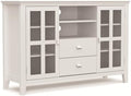 SIMPLIHOME Artisan 53" Wide Solid Wood TV Stand in White by SimpliHome