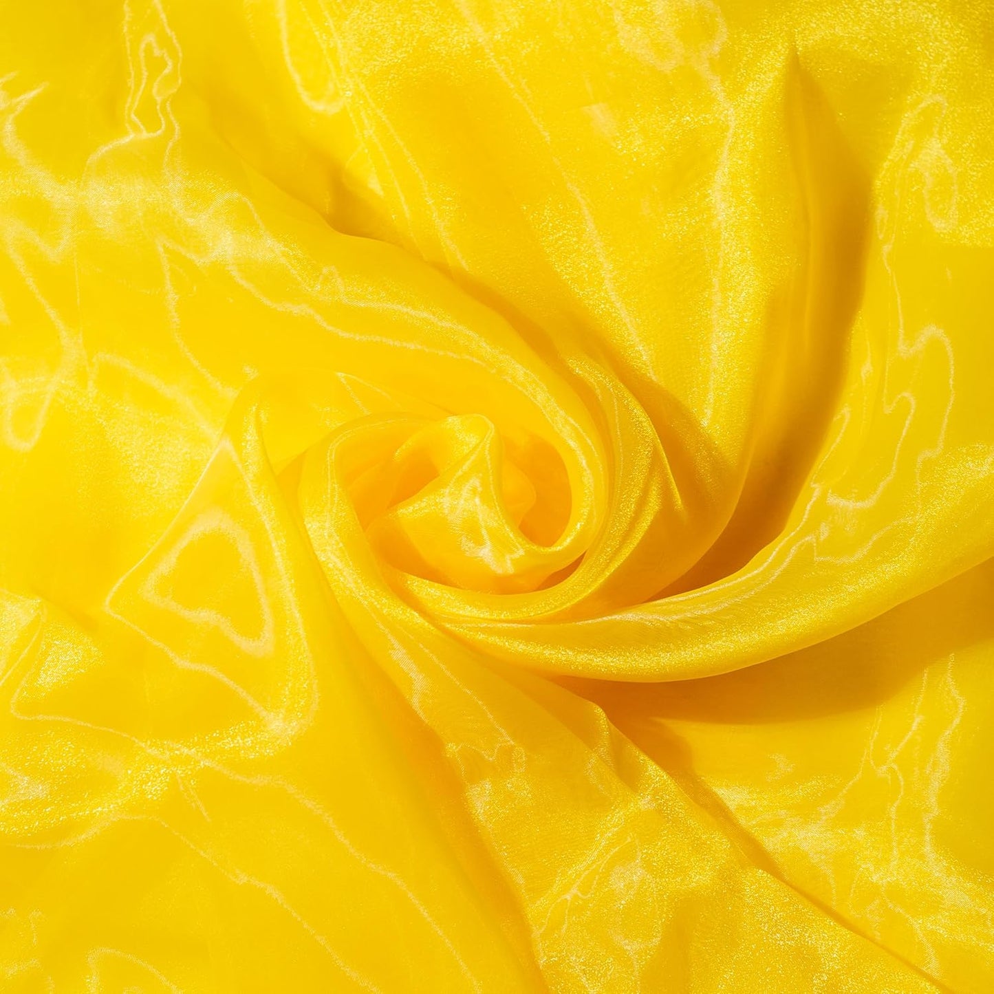 Fynite Organza Fabric | 2 Yards Long | 44" Wide | Bridal Solid Organza Bolt for Wedding Dress Fashion Craft Decorations - Silky Shiny Sheer Organza - Yellow