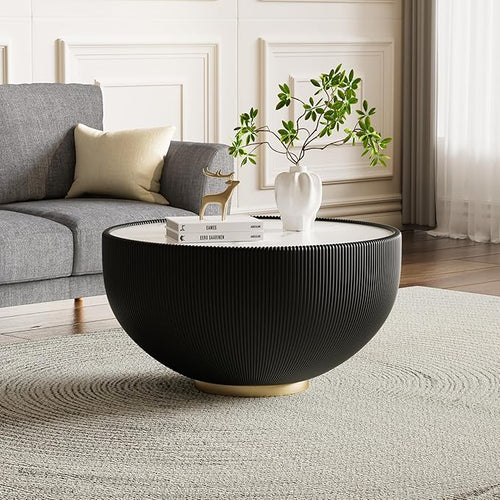 27.55" Round Marble Coffee Table by Henf