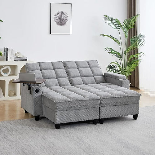 70.9" Chaise Lounge Chair Indoor, Oversized Boucle Upholstered Sofa Bed by Unknown