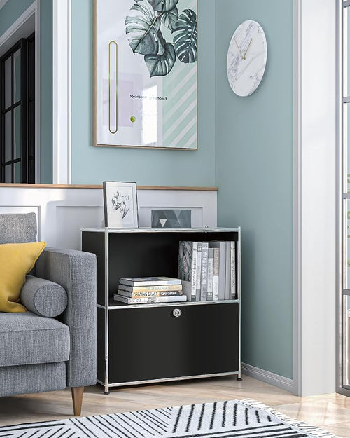 32.5-Inch Flip-Top Side Table & Buffet Cabinet - Image 2