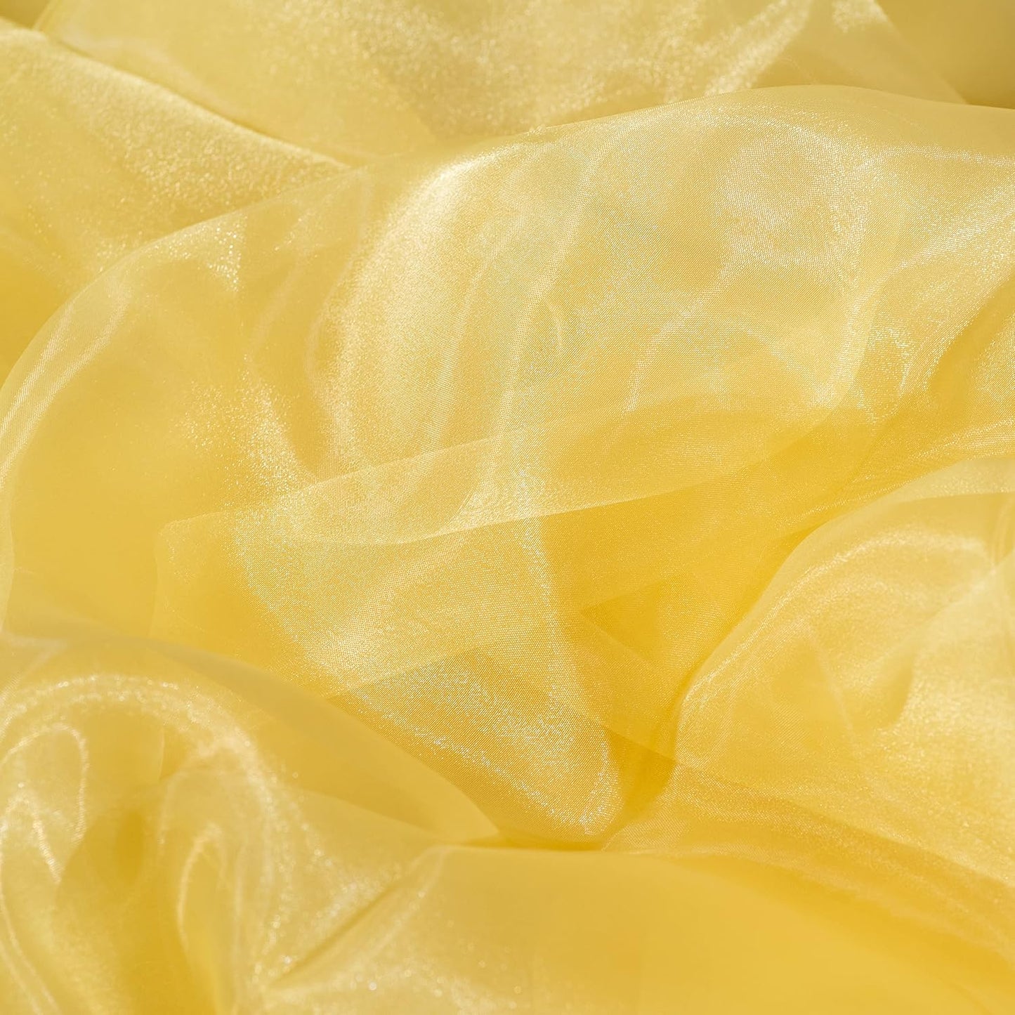 Fynite Organza Fabric - 1 Yard Long, 44" Wide, Bridal Solid Sheer Organza Bolt for Wedding Dress Fashion Craft Decorations - Gold