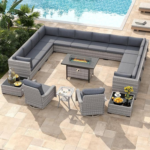 14-Seat Outdoor Wicker Patio Furniture Set - Image 2