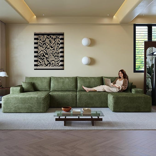 136" Sectional Couches for Living Room Cloud Couch Sofa by AWarmHomeForYou