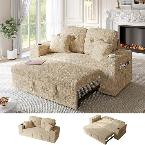 63 Inch Sleeper Sofa Bed, 3 in 1 Pull Out Couch Bed by Bonroyo-FindYourPlace