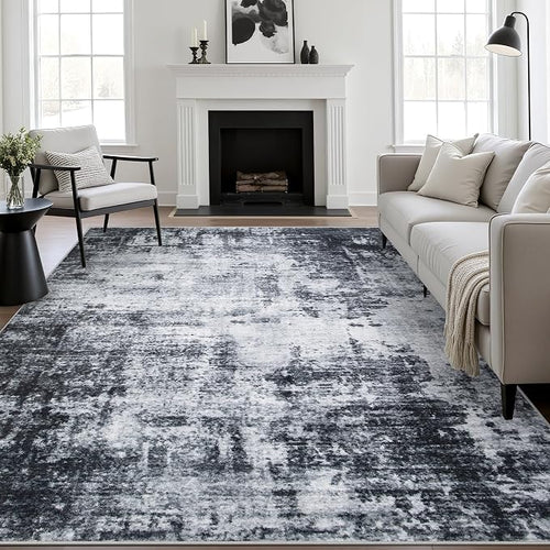 6x9 Area Rug Living Room Rug: Washable Modern Abstract Soft Thin Rug Indoor by FXRHLP