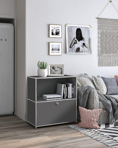32.5-Inch Flip-Top Side Table & Buffet Cabinet - Image 2