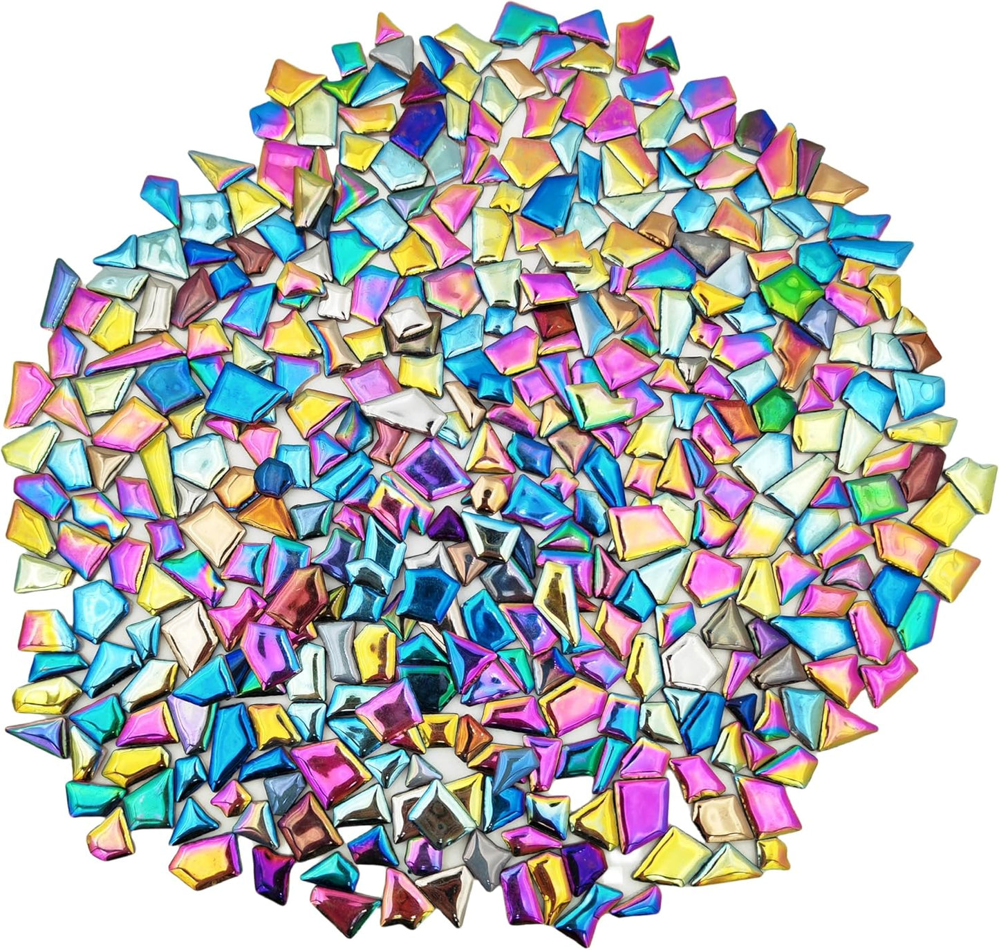 1.1LB Irregular Ceramics Mosaic Tiles, Mosaic Pieces Stones for DIY Mosaic Making Craft Hobby Arts Home Wall Decoration (Mix Rainbow)