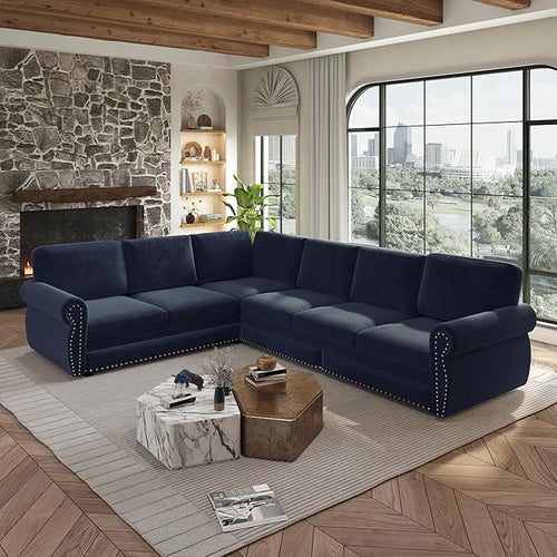 118" L-Shaped Sleeper Couch Bed by Unknown