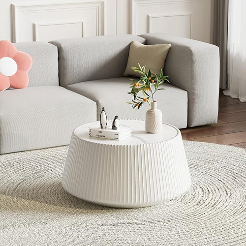 26.77" Marble Coffee Table, Modern Cup Shaped Coffee Table by Henf