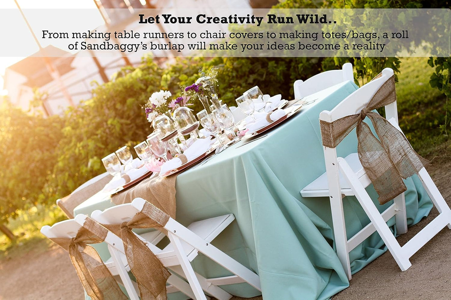 Sandbaggy Burlap Fabric Roll | 40 Inch by 300 ft | Great for Garden, Yard, Wedding, Craft, Decorating Tables | Constructed from Industrial Grade Burlap Fiber | 30% Thicker Than Competition (5 Rolls)