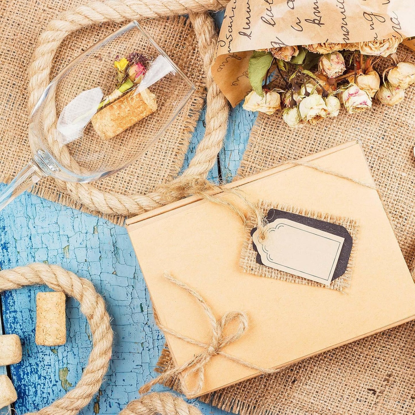 10 Inch Natural Burlap Fabric Roll - 10 Yards Jute Fabric Ribbon for DIY Gift Wrapping Craft Projects, Wedding, Christmas Home Decoration (25 cm, 10 in)