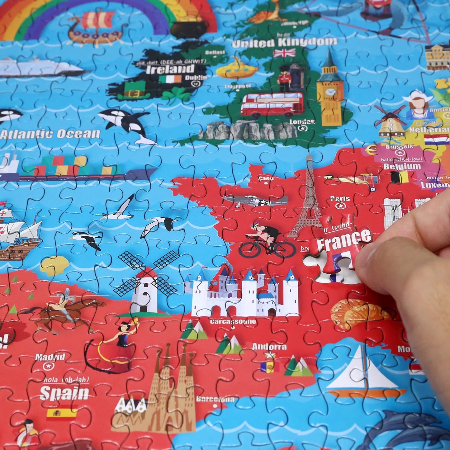 Think2Master Colorful Map of Europe 1000 Pieces Jigsaw Puzzle for Kids 12+, Teens, Adults & Families. Great Gift for stimulating Interest in The European Map. Size: 26.8” X 18.9”
