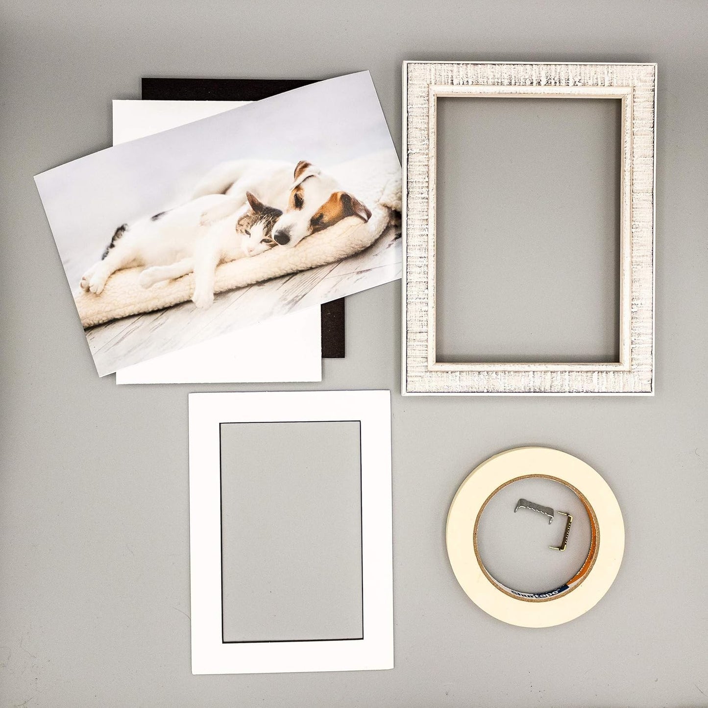 Poster Palooza 8x10 Mat Bevel Cut for 6x8 Photos - Acid Free White with Black Core Precut Matboard - for Pictures, Photos, Framing - 4-ply Thickness