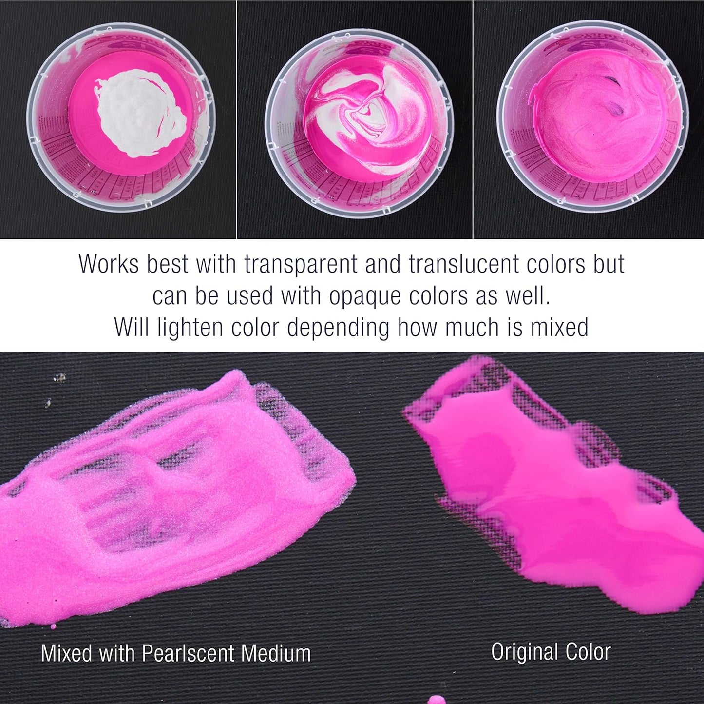 Pouring Masters 16 Oz (Pint) Acrylic Pearlescent Effects Medium - Creates Pearl Iridescent Metallic Shimmer for Fluid Art & Acrylic Painting